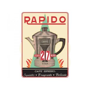 画像: 万年カレンダー エスプレッソコーヒー モカ CAFFE' RAPIDO - イタリア インテリア【カラー・レッド】【カラー・マルチ】