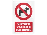 画像: イタリア語表記 ペットは入れません Accesso Vietato agli animali 20 x 31 cm【カラー・レッド】【カラー・ブラック】【カラー・ホワイト】