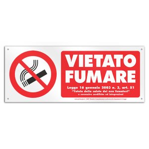 画像: イタリア語表記  禁煙　VIETATO FUMARE 30 x 12 cm 【カラー・レッド】【カラー・ホワイト】
