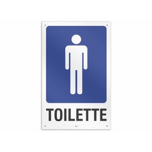 画像: イタリア語表記  お手洗い　Toilette uomo 20 x 30 cm 【カラー・ブルー】【カラー・ホワイト】