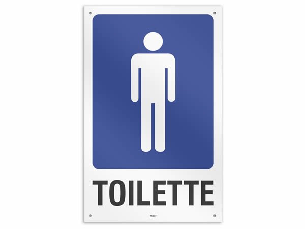 画像1: イタリア語表記  お手洗い　Toilette uomo 20 x 30 cm 【カラー・ブルー】【カラー・ホワイト】 (1)
