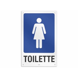 画像: イタリア語表記  お手洗い　Toilette donna 20 x 30 cm 【カラー・ブルー】【カラー・ホワイト】