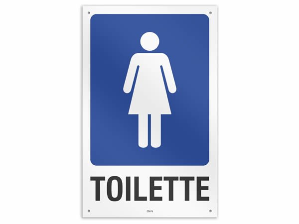 画像1: イタリア語表記  お手洗い　Toilette donna 20 x 30 cm 【カラー・ブルー】【カラー・ホワイト】 (1)
