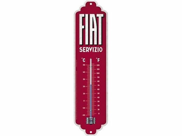画像1: 【数量限定】アンティーク風 サインプレート 温度計 Fiat Servizio 7 x 28 cm【カラー・ブルー】 (1)
