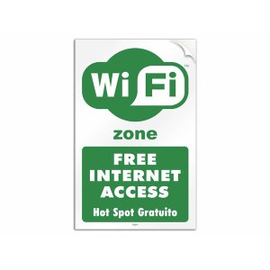 画像: イタリア語表記シール貼付けタイプ  Wi-Fiフリー Wi-Fi Free Internet Access - Hot Spot Gratuito 20 x 31 cm 【カラー・グリーン】【カラー・ホワイト】