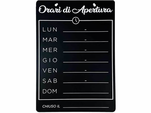 画像1: イタリア語表記営業時間表 ORARIO DI APERTURA  10 x 15 cm【カラー・ブラック】 (1)