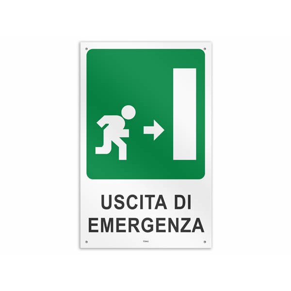 画像2: イタリア語表記  非常口 Uscita di Emergenza 20 x 30 cm 【カラー・グリーン】【カラー・ホワイト】 (2)