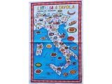 画像: イタリア・郷土料理マップ☆イタリア製コットン大判タペストリー　【カラー・マルチ】