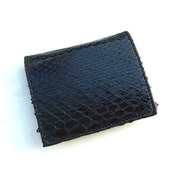 画像3: イタリア製パイソン　蛇革の上品な小銭入れ　艶有り 【カラー・ブラック】 (3)