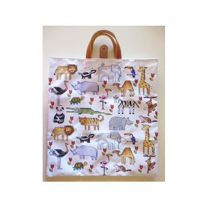 画像: 可愛い動物柄　イタリアのレザー使いお買い物バッグ　 【カラー・マルチ】