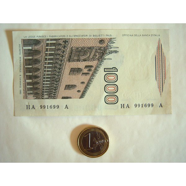画像4: イタリアのリラ紙幣　1000リラ　マルコ・ポーロ 【カラー・ブラウン】 (4)