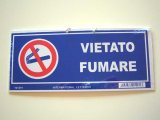 画像: イタリア語表記禁煙ボード　VIETATO FUMARE　チェーン付き 【カラー・ブルー】【カラー・レッド】