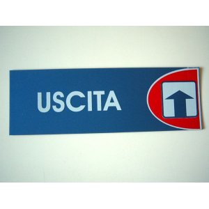 画像: イタリア語表記シール貼付けタイプ  出口　USCITA 【カラー・レッド】【カラー・ホワイト】【カラー・ブルー】