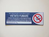 画像: イタリア語表記シール貼付けタイプ 禁煙　VIETATO FUMARE テキスト付き 【カラー・レッド】【カラー・ホワイト】【カラー・ブルー】