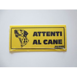 画像: イタリア語表記　犬に注意　ATTENTI AL CANE 【カラー・イエロー】【カラー・ブラック】