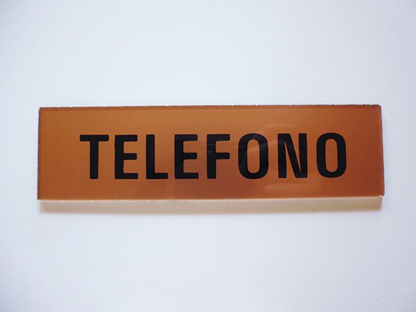 画像1: イタリア語表記シール貼付けタイプ  電話　TELEFONO【カラー・イエロー】【カラー・ブラック】 (1)