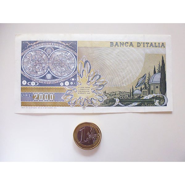 画像3: イタリアのリラ紙幣　2000リラ　ガリレオ・ガリレイ【カラー・グリーン】 (3)