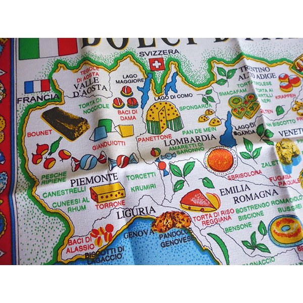 画像3: イタリア・お菓子マップ☆イタリア製コットン大判タペストリー 12枚セット　【カラー・マルチ】 (3)