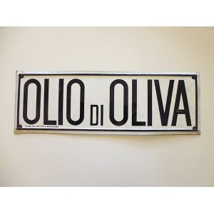 画像: 【一点限り】アンティーク サインプレート　OLIO DI OLIVA【カラー・ブラック】【カラー・ホワイト】