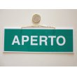 イタリア語表記営業・休業表記札　APERTO/CHIUSO　チェーン・吸盤付き