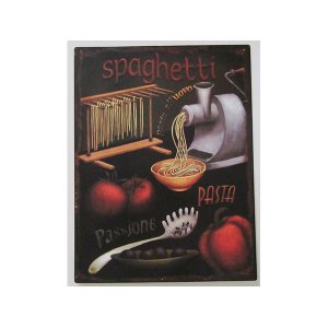 画像: 【数量限定】アンティーク風 サインプレート　スパゲッティ Spaghetti【カラー・ブラック】【カラー・ブラウン】