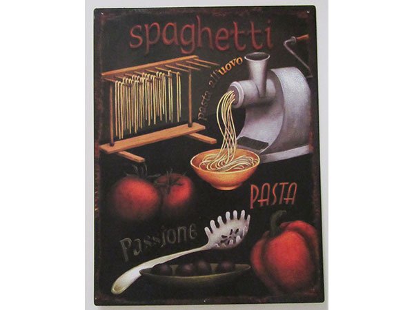 画像1: 【数量限定】アンティーク風 サインプレート　スパゲッティ Spaghetti【カラー・ブラック】【カラー・ブラウン】 (1)