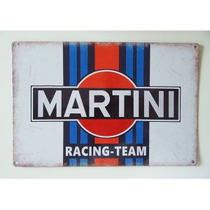 画像: 【数量限定】アンティーク風 サインプレート MARTINI RACING-TEAM【カラー・ブルー】【カラー・レッド】【カラー・ブラック】