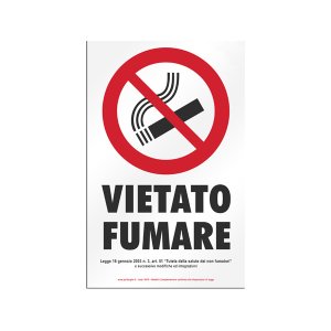 画像: イタリア語表記  禁煙　VIETATO FUMARE 20 x 31 cm 【カラー・レッド】【カラー・ホワイト】