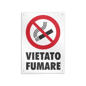 画像: イタリア語表記  禁煙　VIETATO FUMARE 20 x 26.5 cm 【カラー・レッド】【カラー・ホワイト】