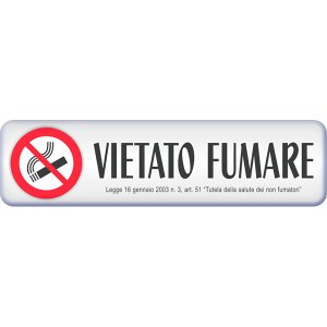 画像: イタリア語表記シール貼付けタイプ  禁煙　VIETATO FUMARE 3D 【カラー・レッド】【カラー・ホワイト】