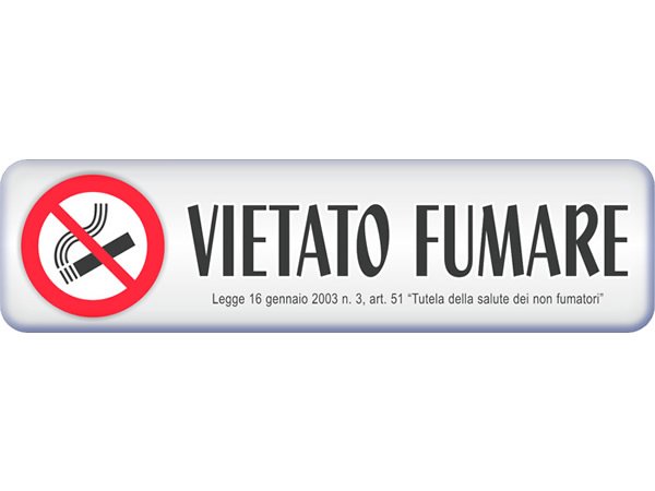 画像1: イタリア語表記シール貼付けタイプ  禁煙　VIETATO FUMARE 3D 【カラー・レッド】【カラー・ホワイト】 (1)