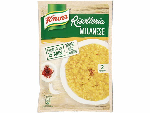 イタリア ミラノ風リゾット インスタント食品 2人分 Knorr クノール - Knorr Risotto Zafferano e Porcini,  175g - Antiquarium Milano